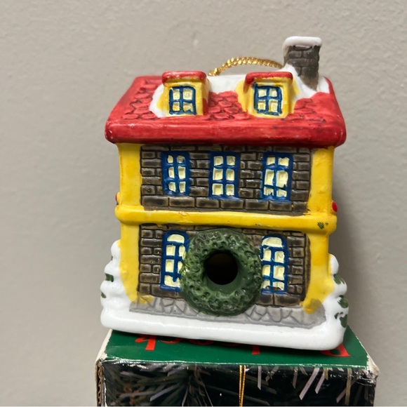 This Badcock 1995 School Building Village Bell Christmas Tree Ornament - Picture 6 of 6